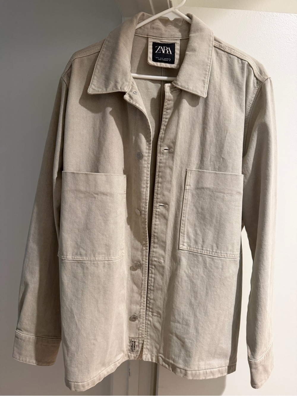 Zara Light Beige Overshirt Jacket